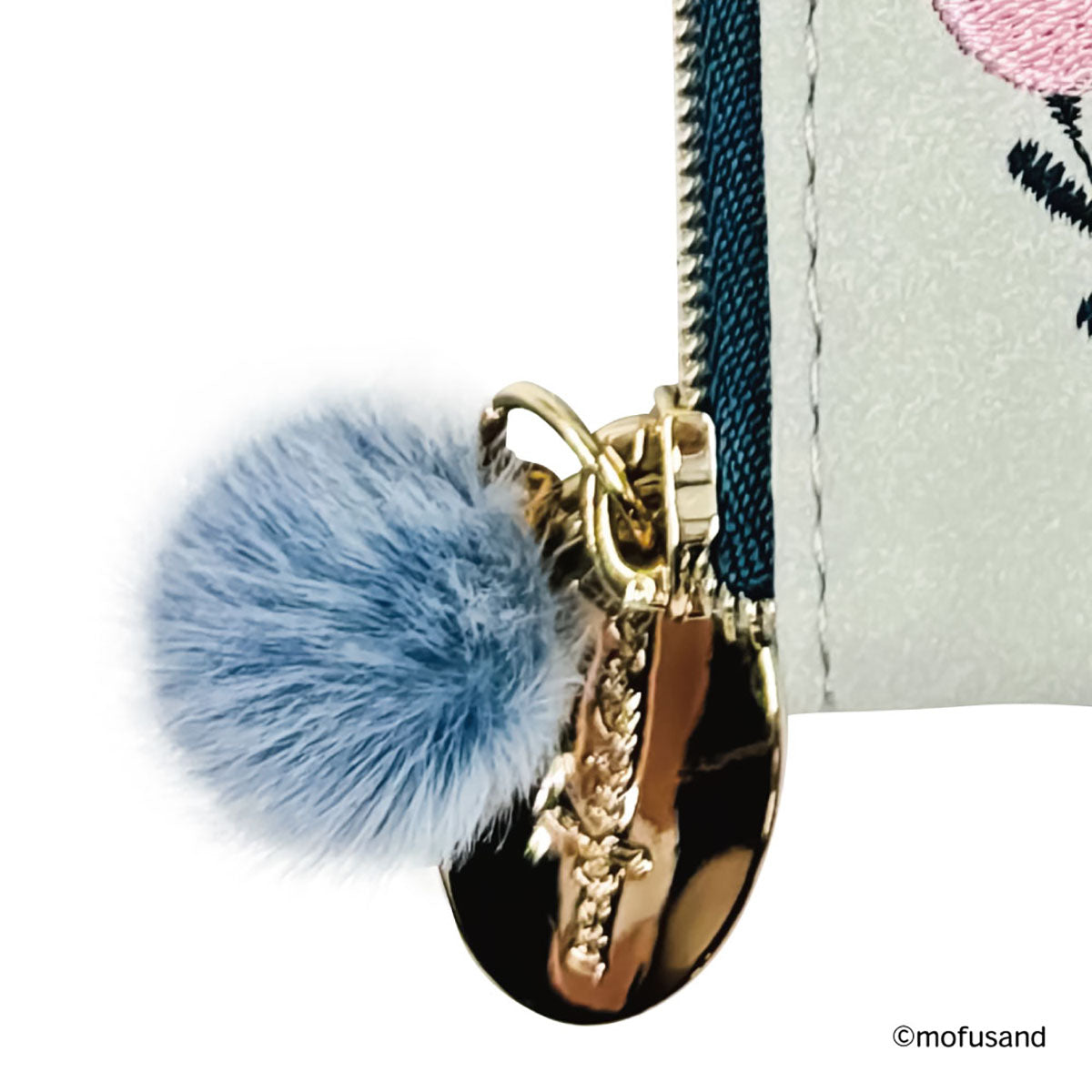 mofusand 데일리 파우치 보타니컬 (블루 · 롱헤어냥)