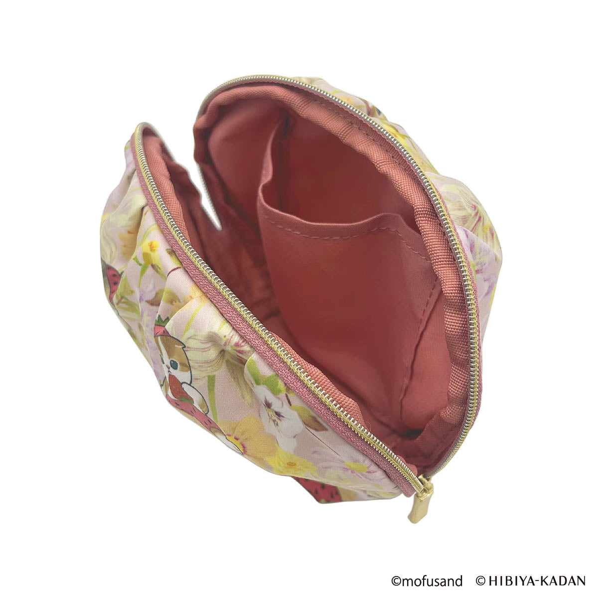 mofusand × 日比谷花坛 圆形收纳包(粉色)