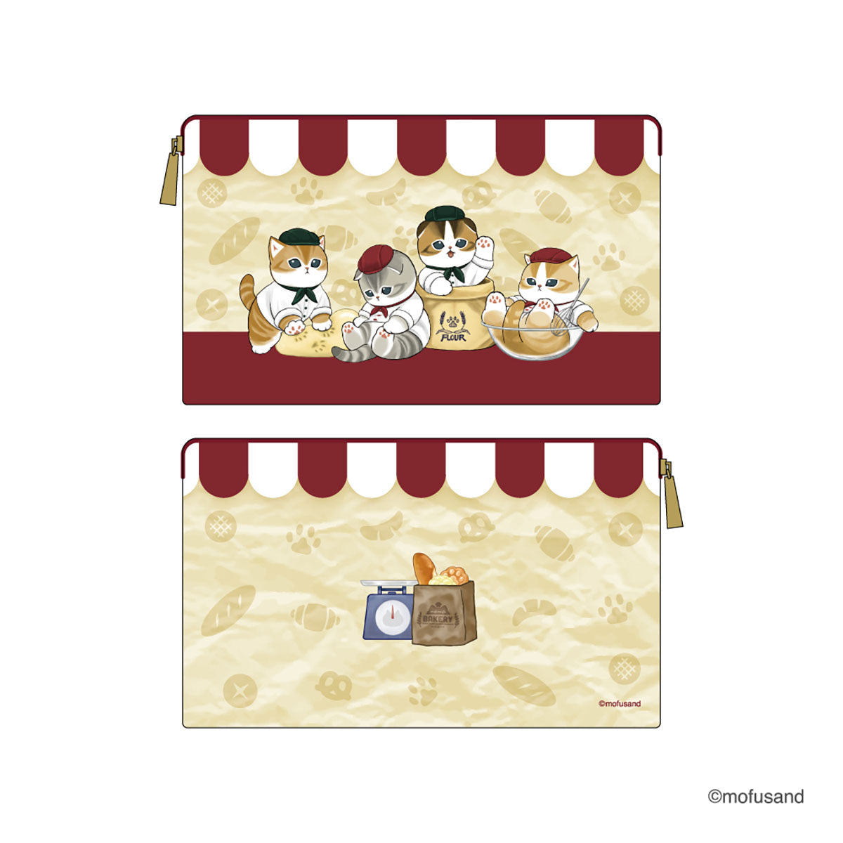mofusand Mofumofu 烘焙坊 扁平收纳包