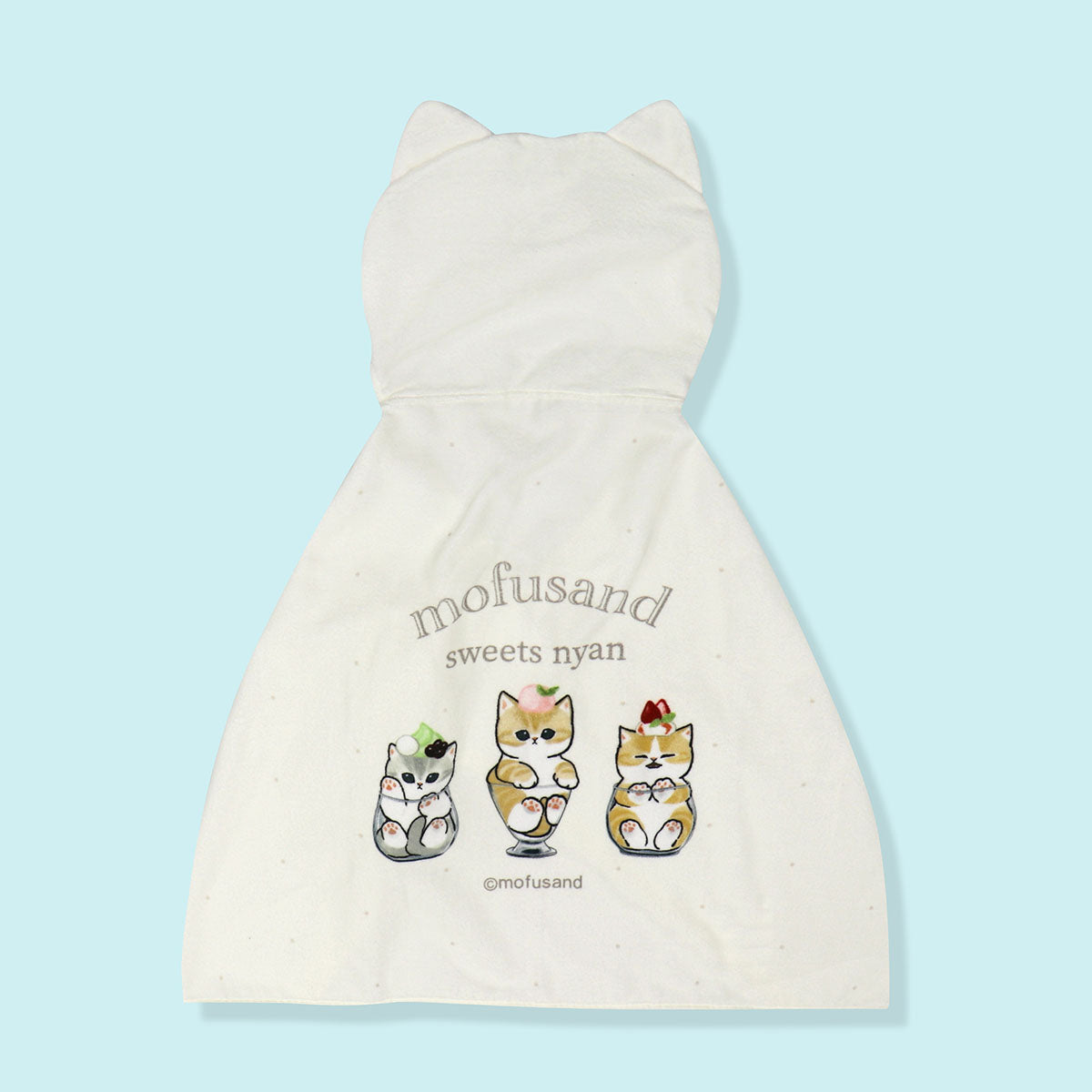 mofusand フードタオル(スイーツにゃん・ベージュ)