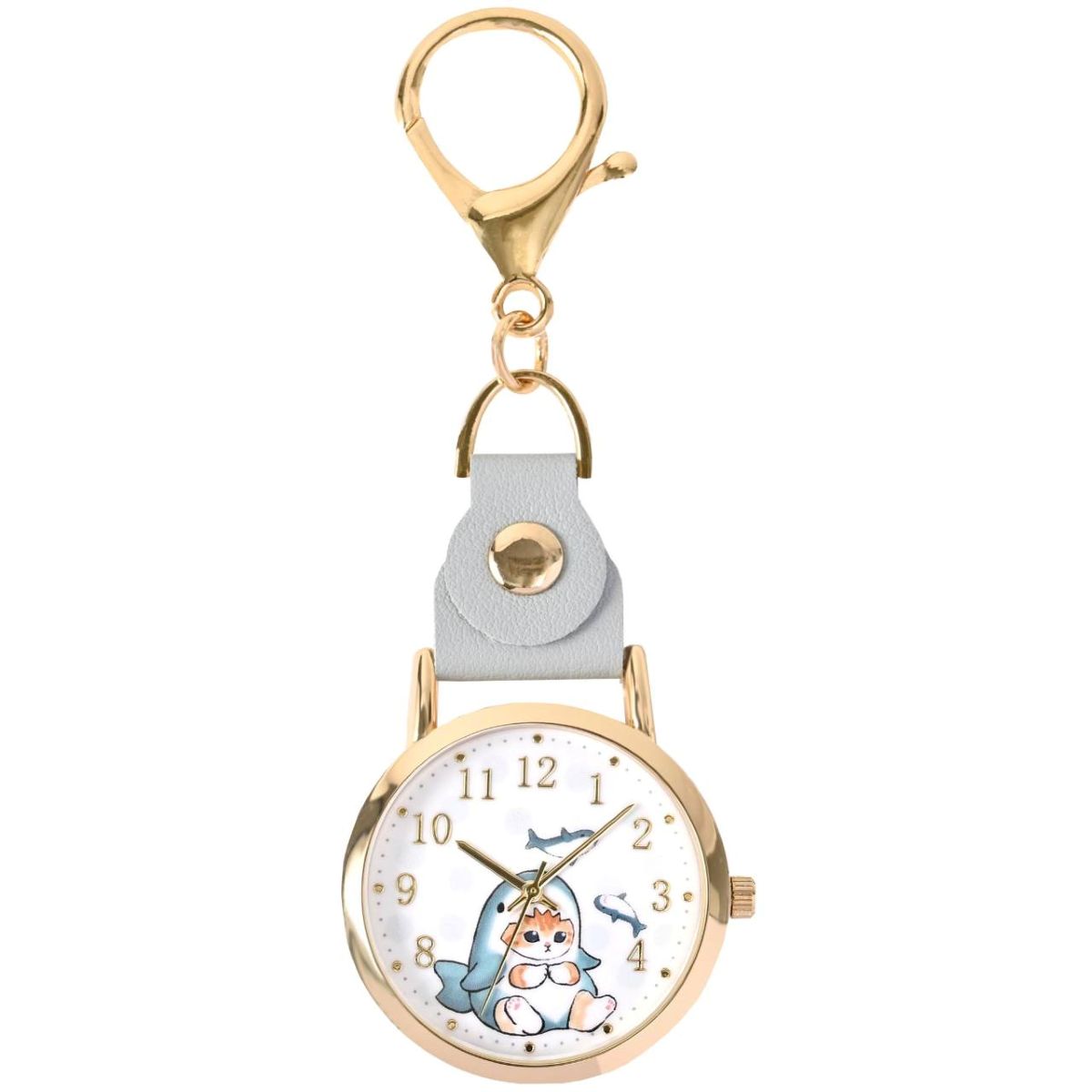 mofusand 수채화 도트 키체인 시계 (상어냥)