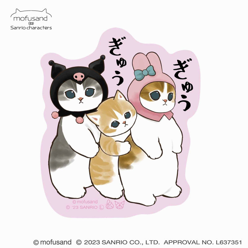 mofusand×三丽鸥 可以粘贴在智能手机(GYU -GYU)上的清晰贴纸