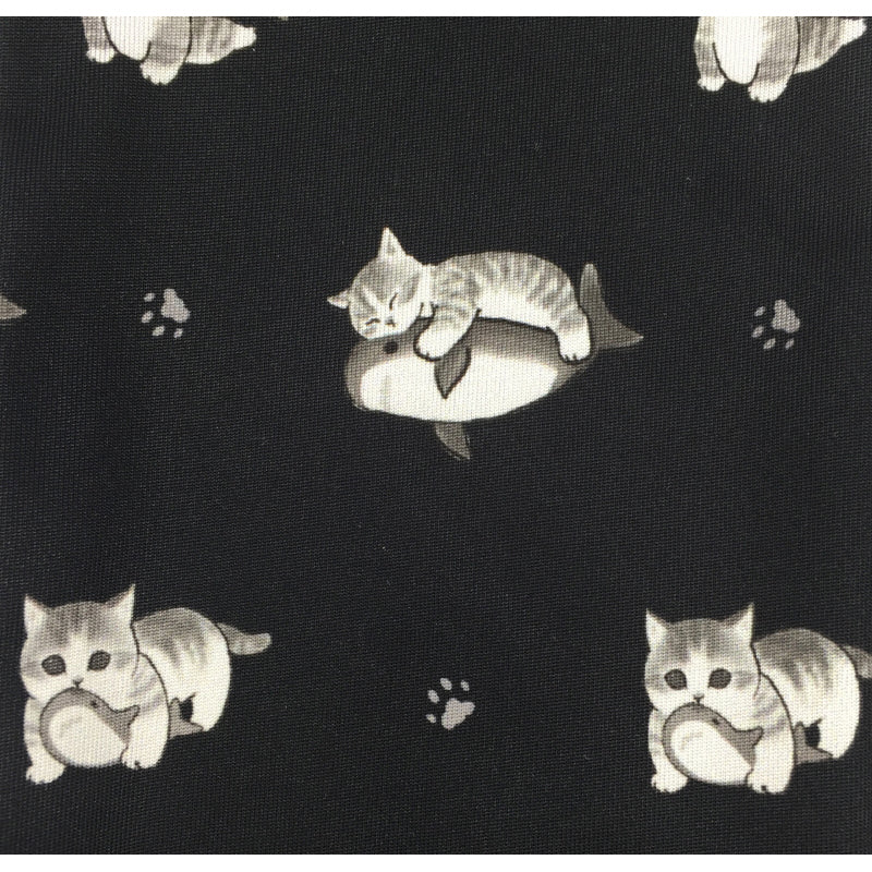 mofusand 袖套(鯊魚貓全圖案 - 黑色)