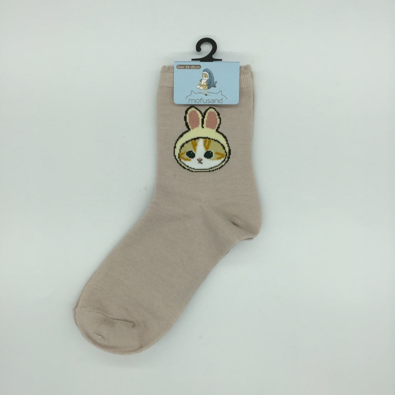 mofusand クルーソックス(うさにゃん)