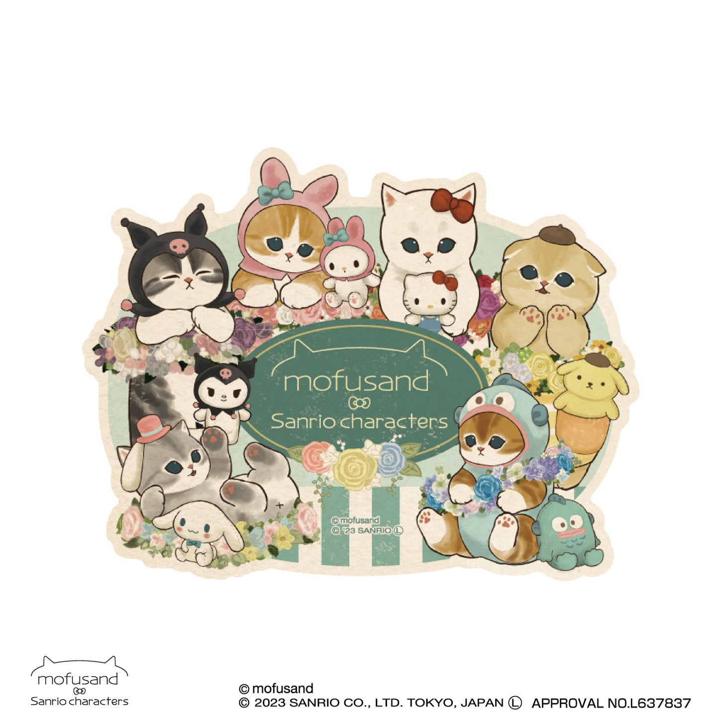 mofusand× Sanrio Characters Travel Sticker ②