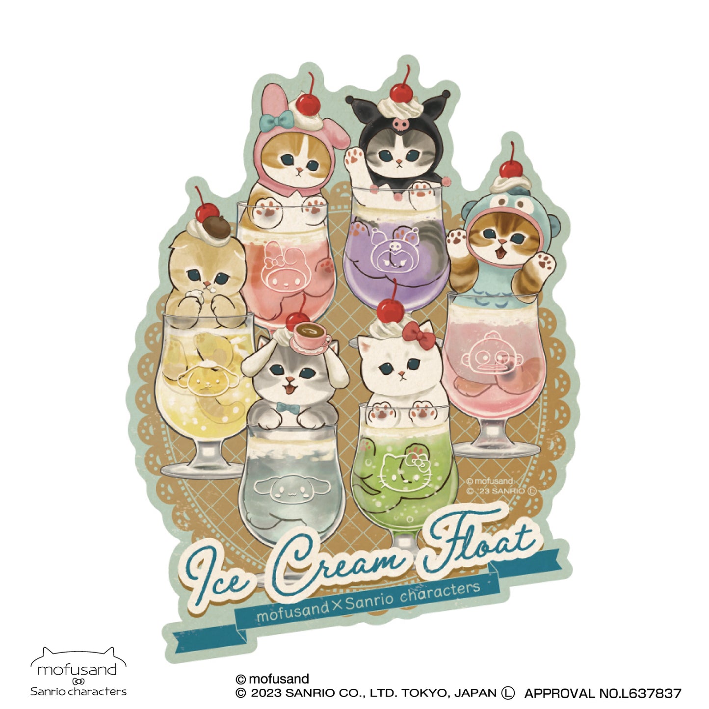 mofusand× Sanrio Characters Travel Sticker ③
