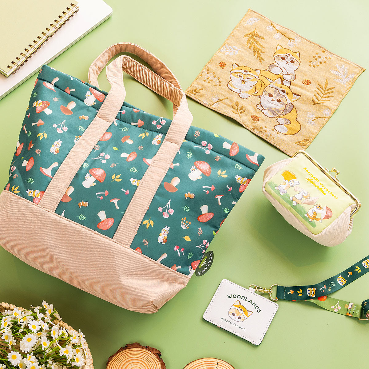mofusand WOODLANDS Neck Strap & Card Holder Set (Fox Nyan)