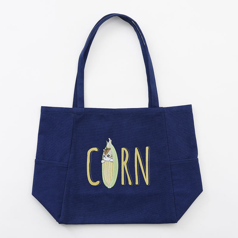 mofusand Mofumofu Marche Tote Bag Corn Navy