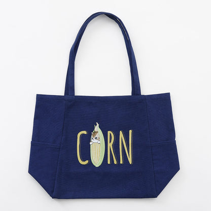 mofusand Mofumofu Marche Tote Bag Corn Navy