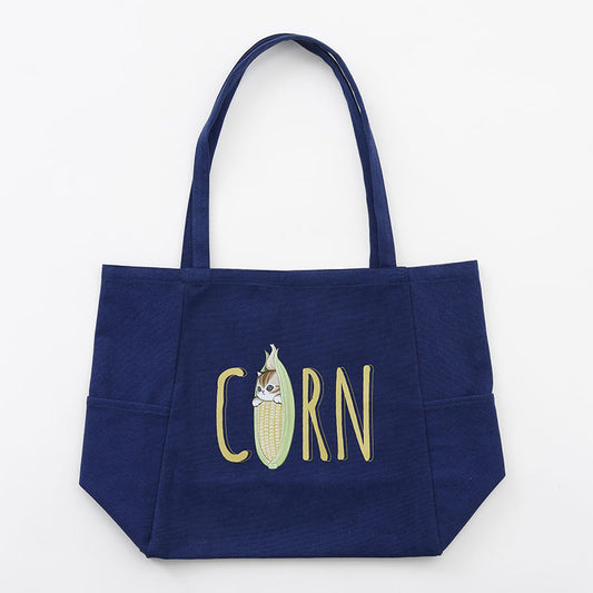 mofusand Mofumofu Marche Tote Bag Corn Navy