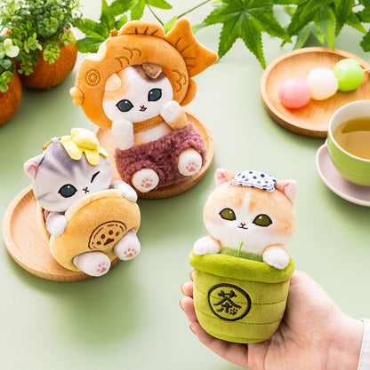 mofusand 猫福珊迪堂 和果子猫挂件（茶）