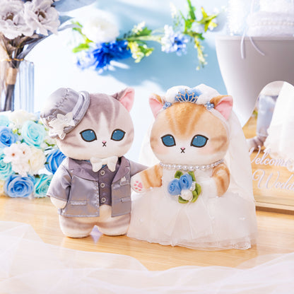 【予約】mofusand にゃんこのサムシングブルーなウェディングペアぬいぐるみ(花嫁にゃん・花婿にゃん)【2026年11月下旬より順次発送予定】【通常商品と同時購入・配送希望日指定不可】【キャンペーン対象外】