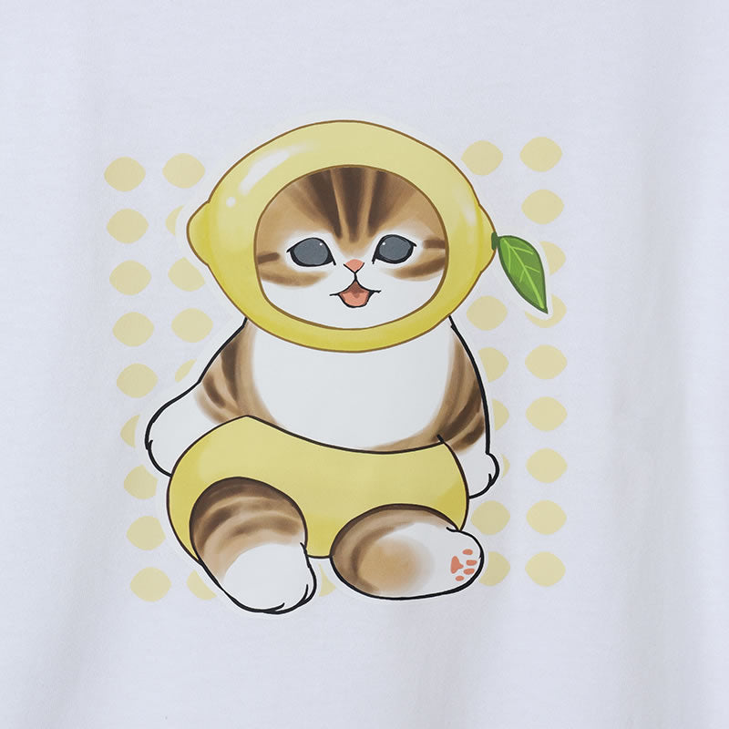 mofusand Mofumofu Marche T -shirt Lemon White | mofusand