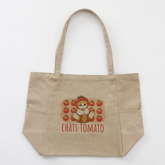 mofusand Mofumofu Marche Tote Bag Tomato Beige