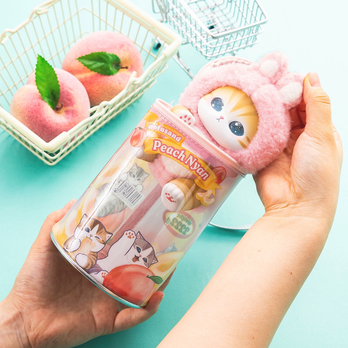 mofusand Meow Meow MART Mascot Keychain Pouch (Peach Can)