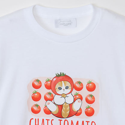 mofusand もふもふマルシェ Tシャツ トマト ホワイト
