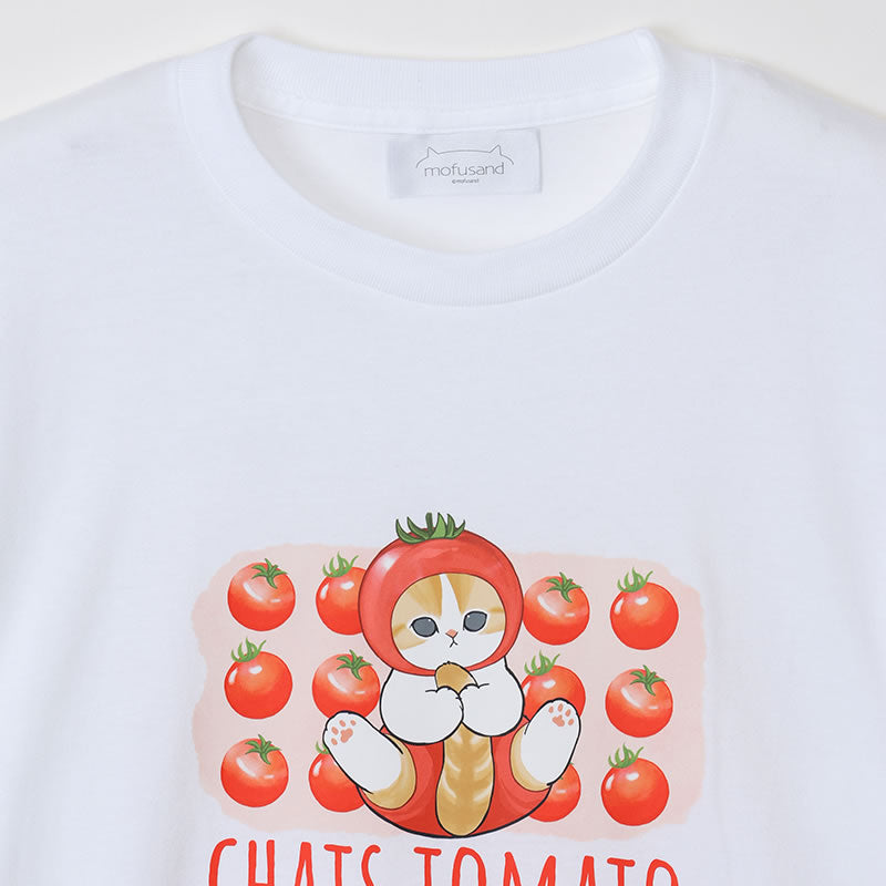 mofusand もふもふマルシェ Tシャツ トマト ホワイト