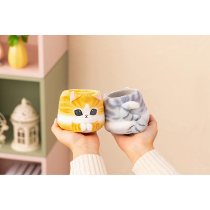 mofusand にゃんこの持ちますペン立て(灰白)