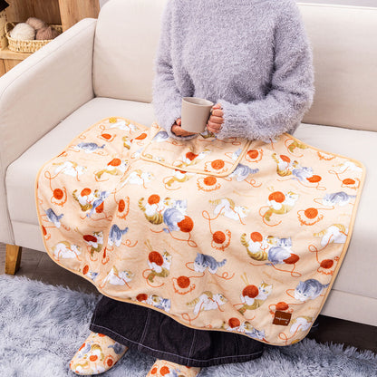 mofusand Warm 3-Way Blanket with Storage Pocket (Yarn Pattern)