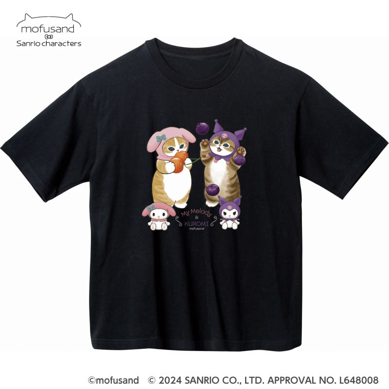 mofusand×サンリオキャラクターズ ビッグTシャツ マイメロディ×クロミ ブラック