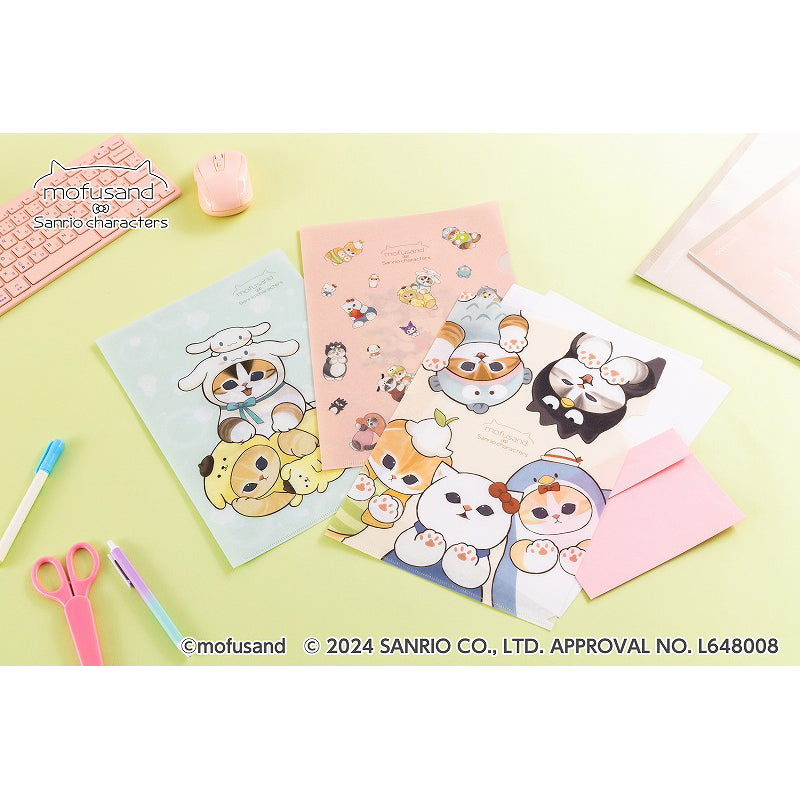 mofusand× Sanrio Characters Clear File (Blue)