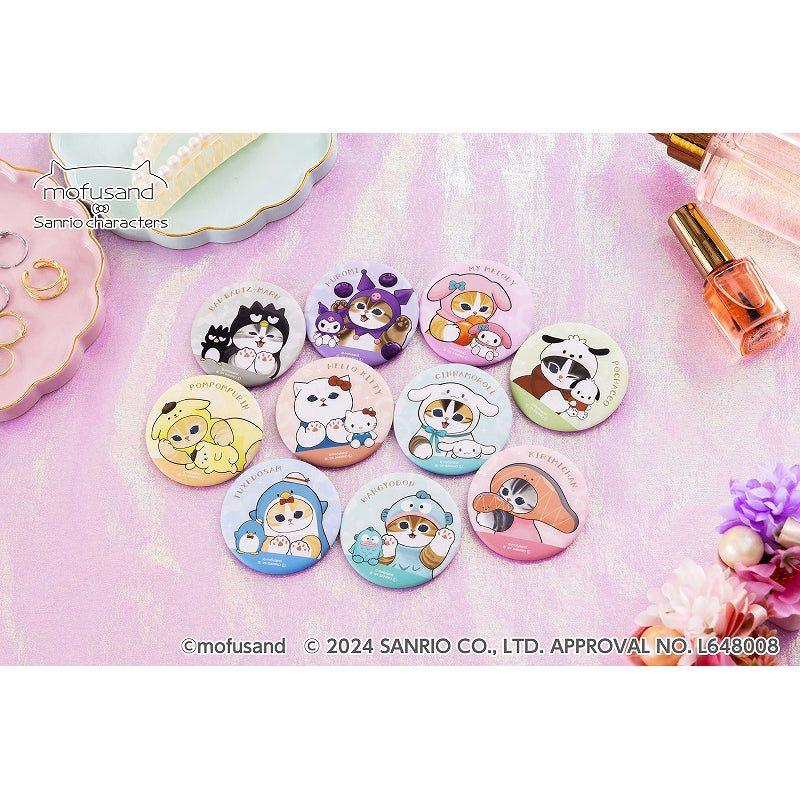 mofusand×サンリオキャラクターズ マット缶バッジコレクション(全10種)