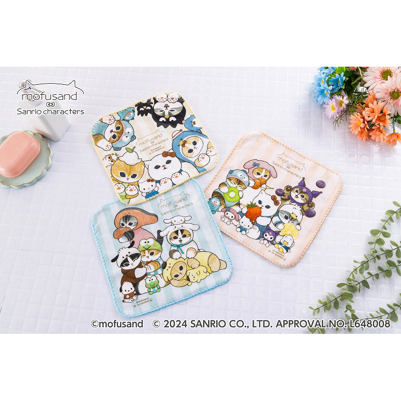 mofusand× Sanrio Characters Large Stitch Mellow Hand Towel (Nakayoshi)