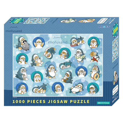 mofusand 1000-Piece Jigsaw Puzzle (1000T-531 Full of Shark Meows)