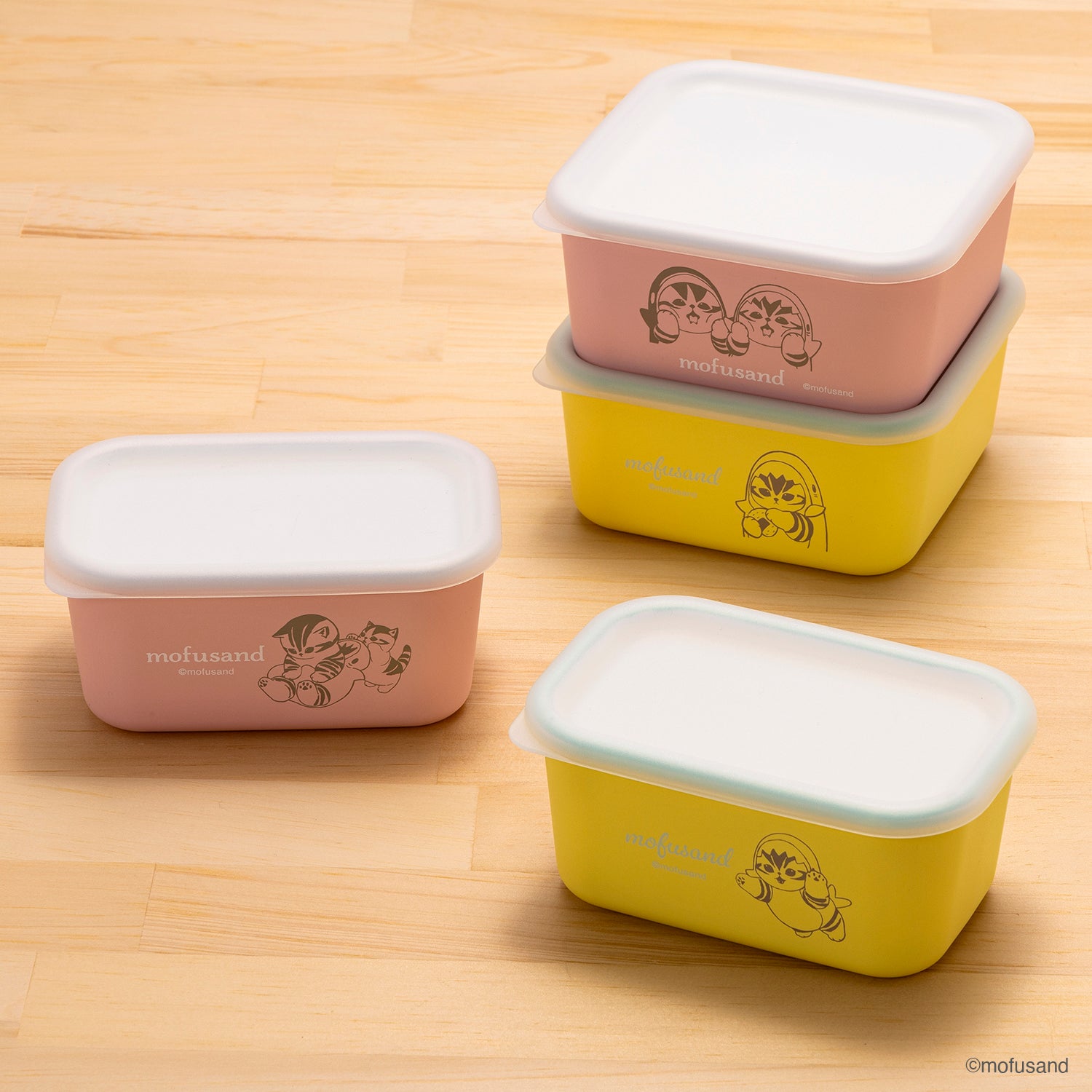 mofusand スクエアストッカーXS450ml サメにゃん(イエロー) | mofusand