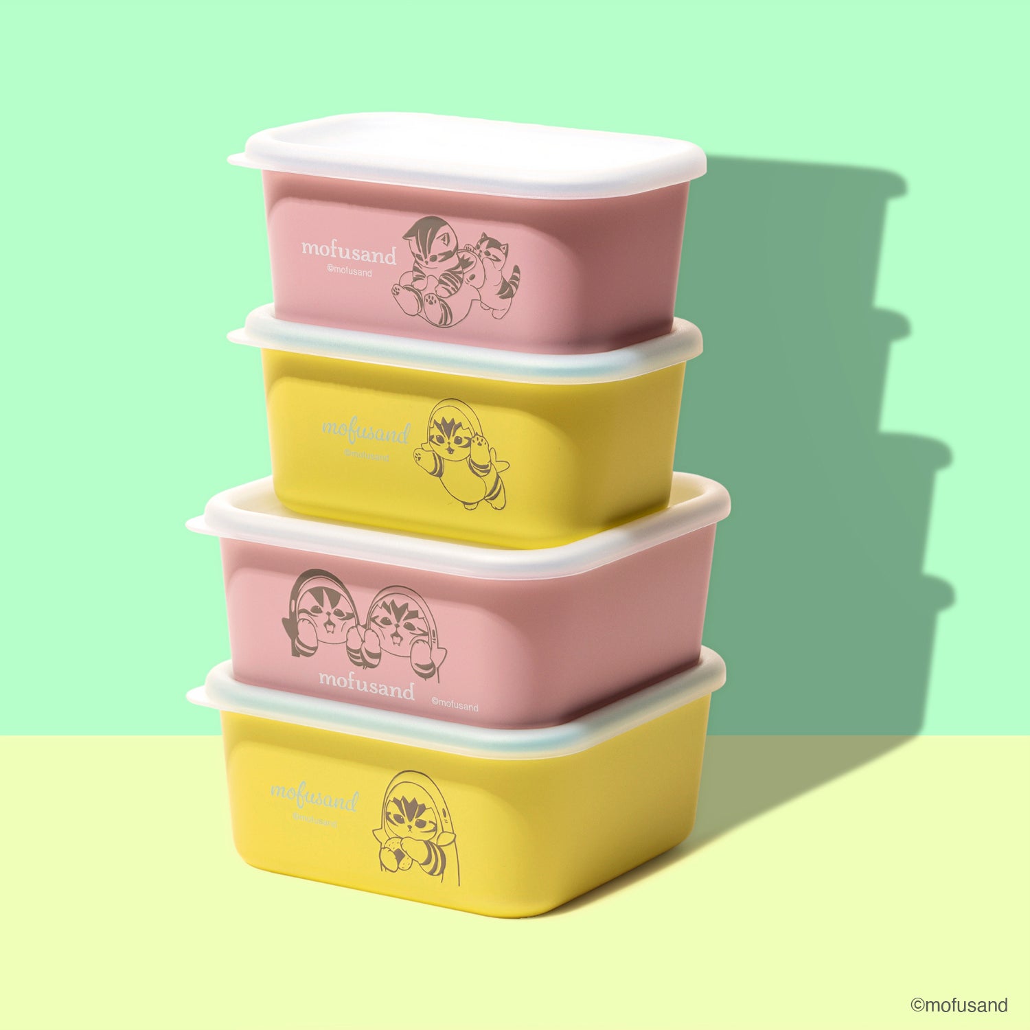 最鏡さぶちゃん 夏季限定PROセット ワンタッチキャップ2個 mofusand スクエアストッカーXS450ml サメにゃん(イエロー) | mofusand