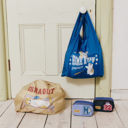 mofusand Reusable Shopping Bag (HOME NYAW, Blue)