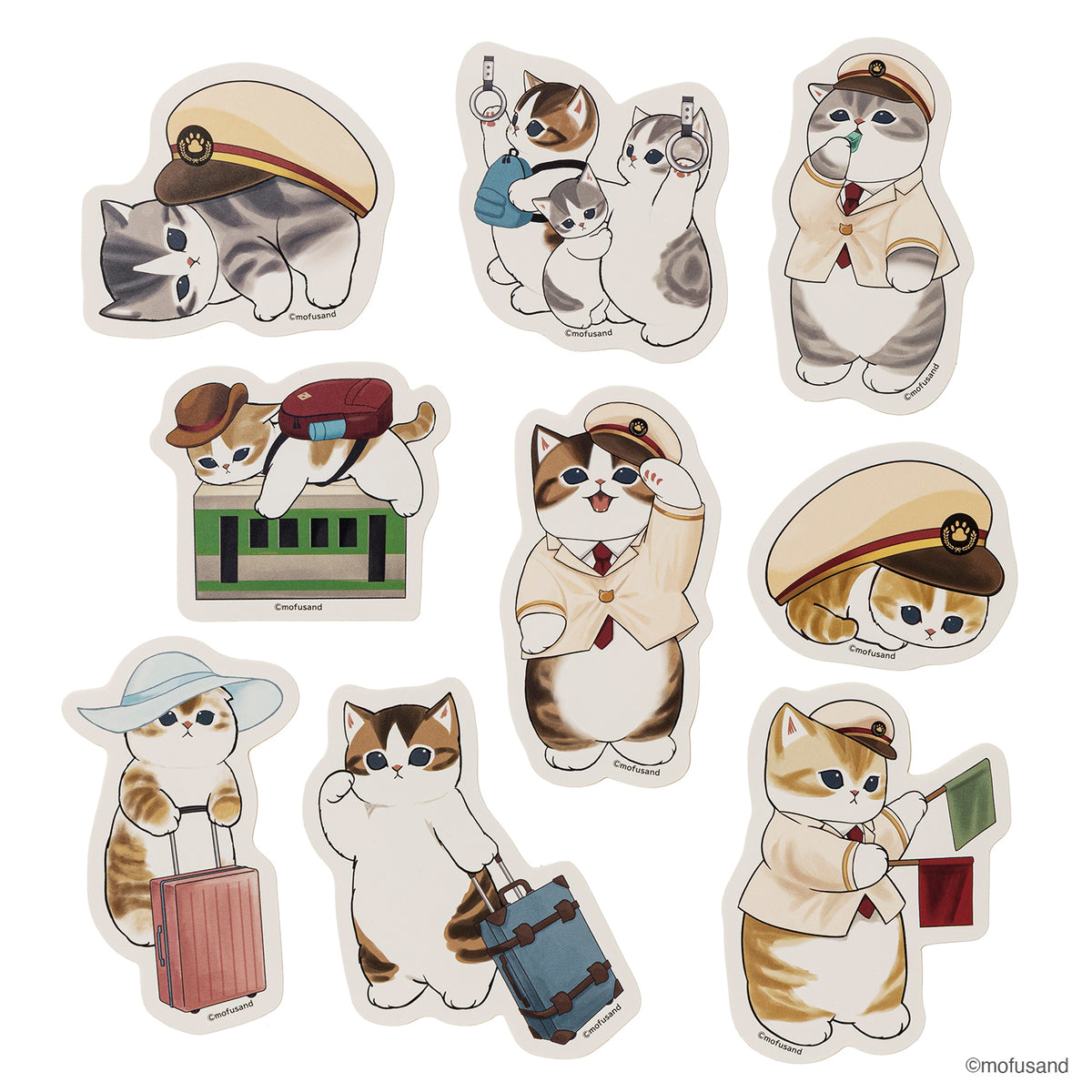 mofusand Die-Cut Sticker (Brown Cat in a Hat)