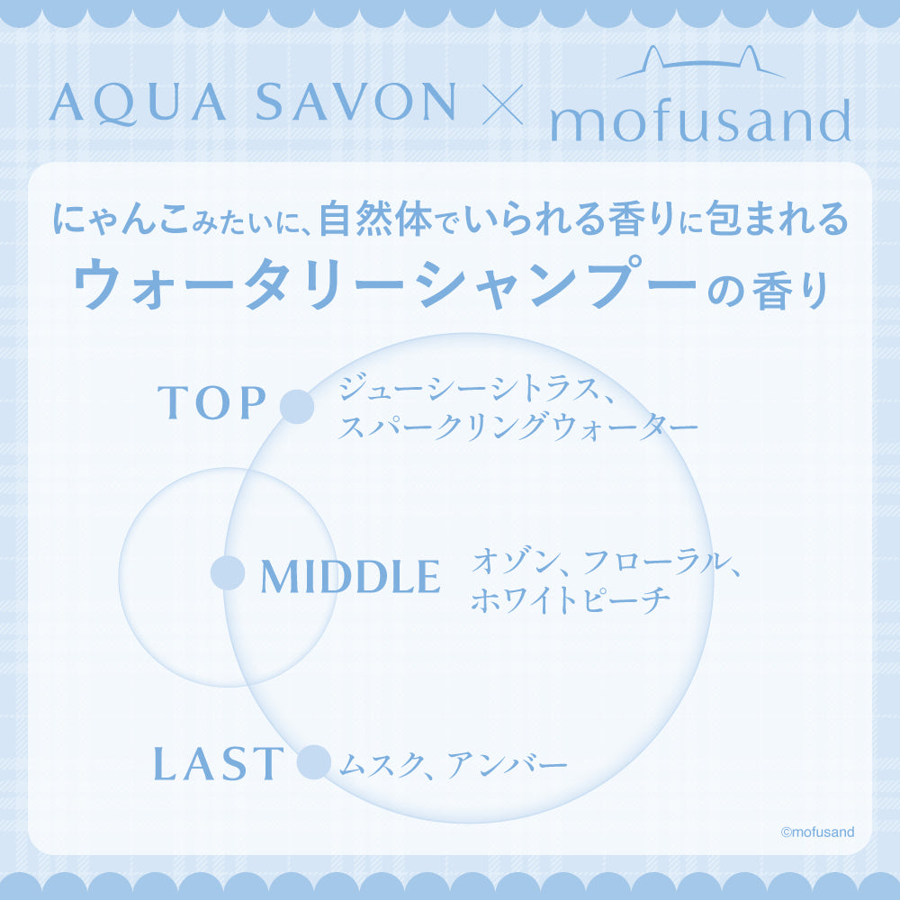 mofusand Aqua Savon 오 드 뚜왈렛 워터리 샴푸 향 (상어냥)