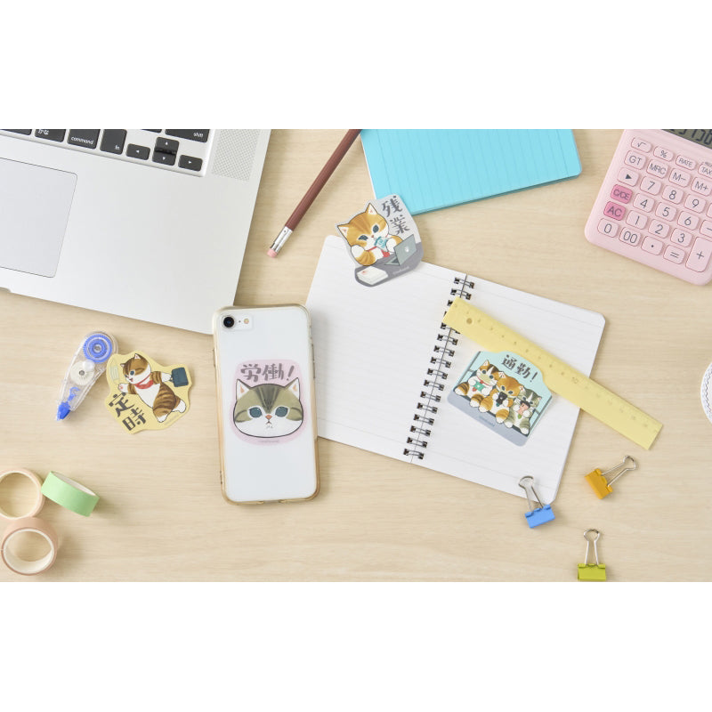 mofusand 工作！可以在智能手机（人工）上使用薪水的清晰贴纸