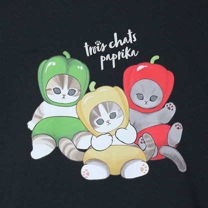 mofusand 毛绒市集 T-衬衫辣椒粉黑色