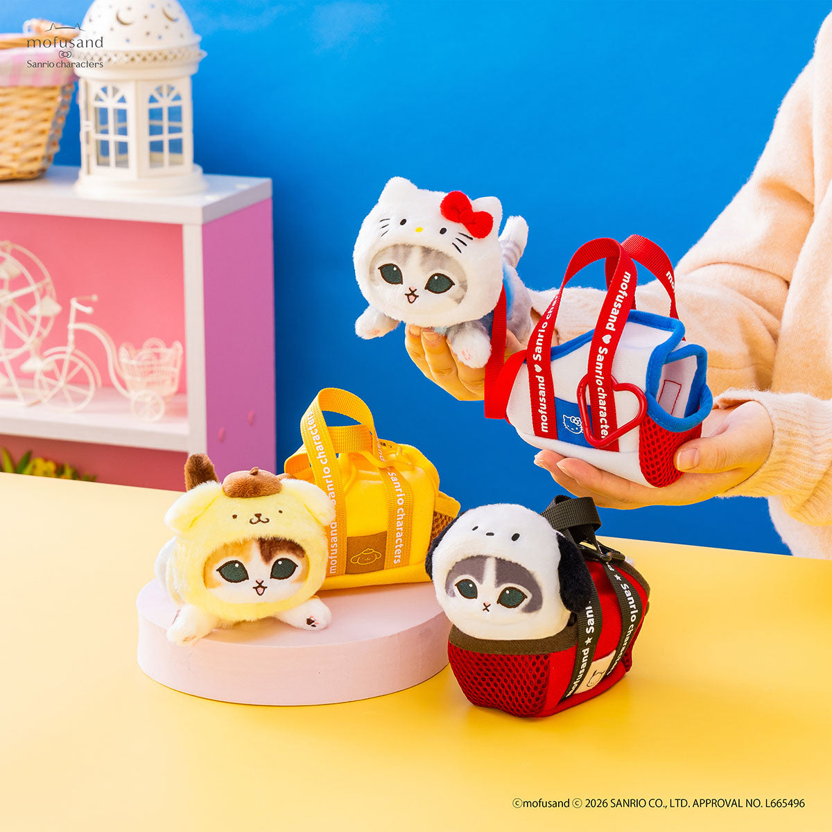 mofusand×サンリオキャラクターズ おでかけバッグ入りにゃんこ