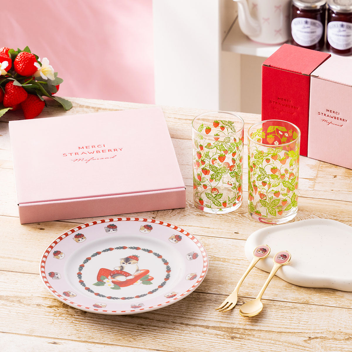 mofusand MERCI STRAWBERRY ティースプーン&フォークセット | mofusand