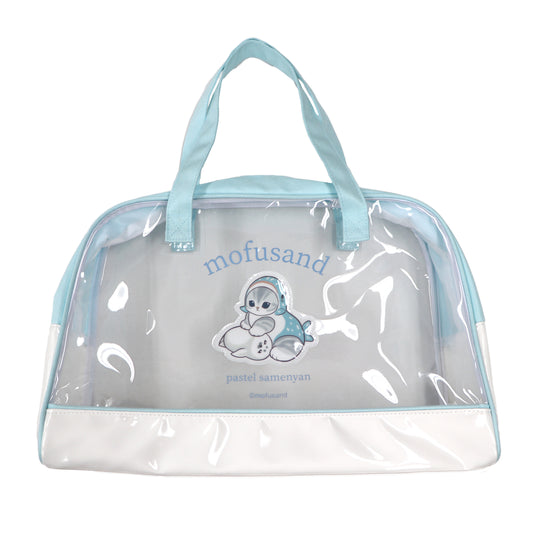 mofusand Boston Bag (Pastel Shark Meow・Blue)