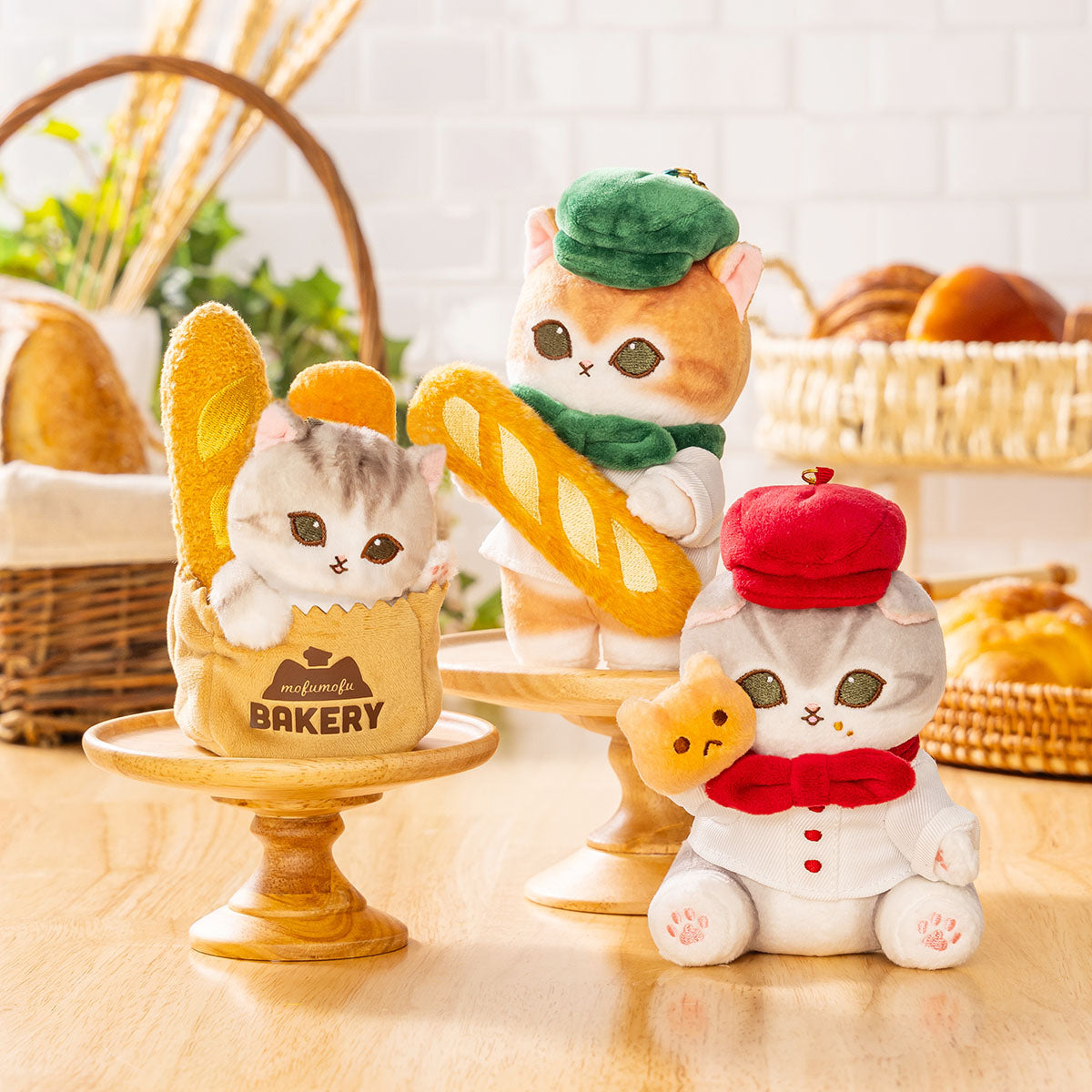 mofusand もふもふベーカリー パン屋さんにゃマスコット(茶白