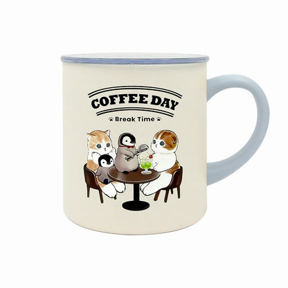 mofusand 蓋付きマグカップ 400ml(カフェ)