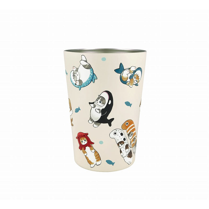 mofusand 2Way真空双玻璃杯M（海洋生物猫)