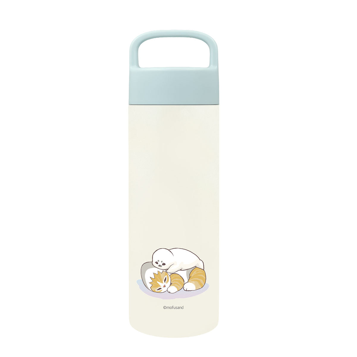 mofusand 带手柄不锈钢瓶500ml（粉彩鲨鱼猫）