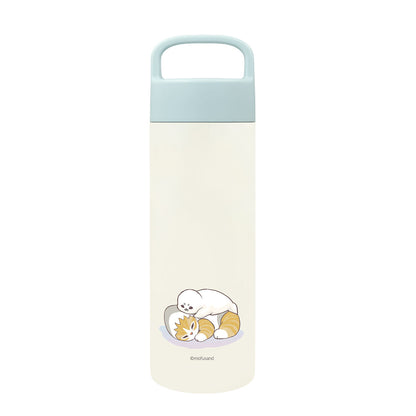 mofusand 带手柄不锈钢瓶500ml（粉彩鲨鱼猫）