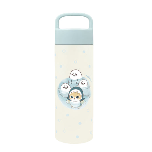 mofusand ハンドル付きステンレスボトル500ml(パステルサメにゃん／ドット)