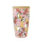 mofusand× Hibiya Kadan Tumbler with wooden lid 350ml (Osmanthus and Cosmos)
