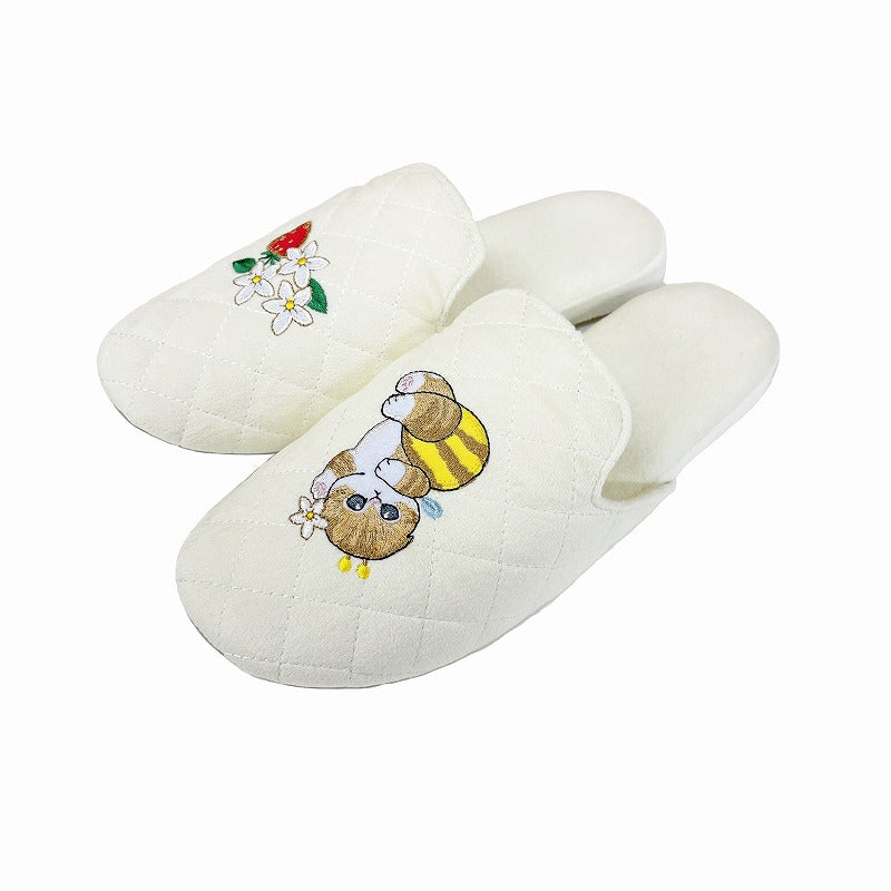 mofusand Soft slippers with heel (ivory)