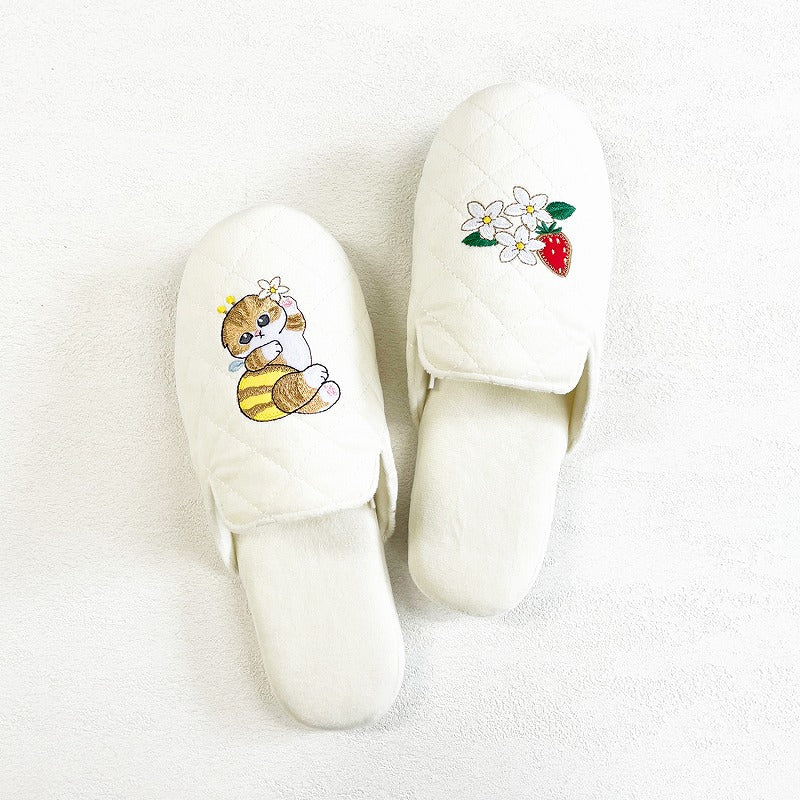 mofusand Soft slippers with heel (ivory)