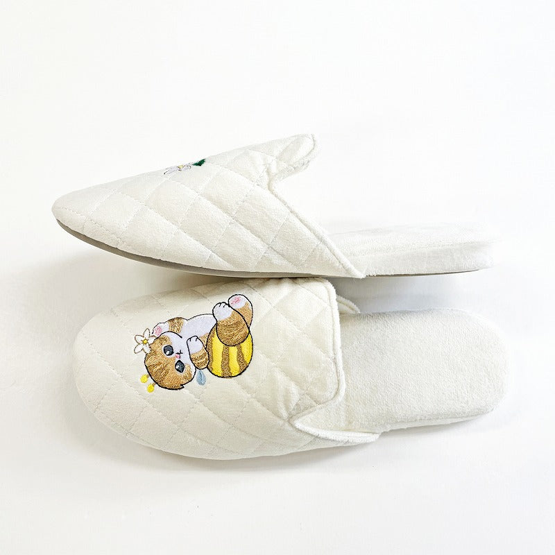 mofusand Soft slippers with heel (ivory)