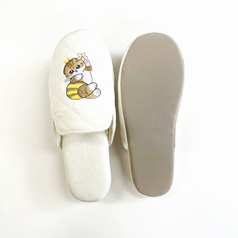 mofusand Soft slippers with heel (ivory)