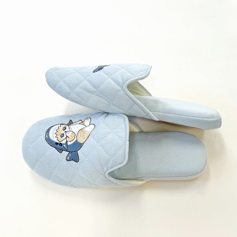 mofusand Soft slippers with heels (blue)